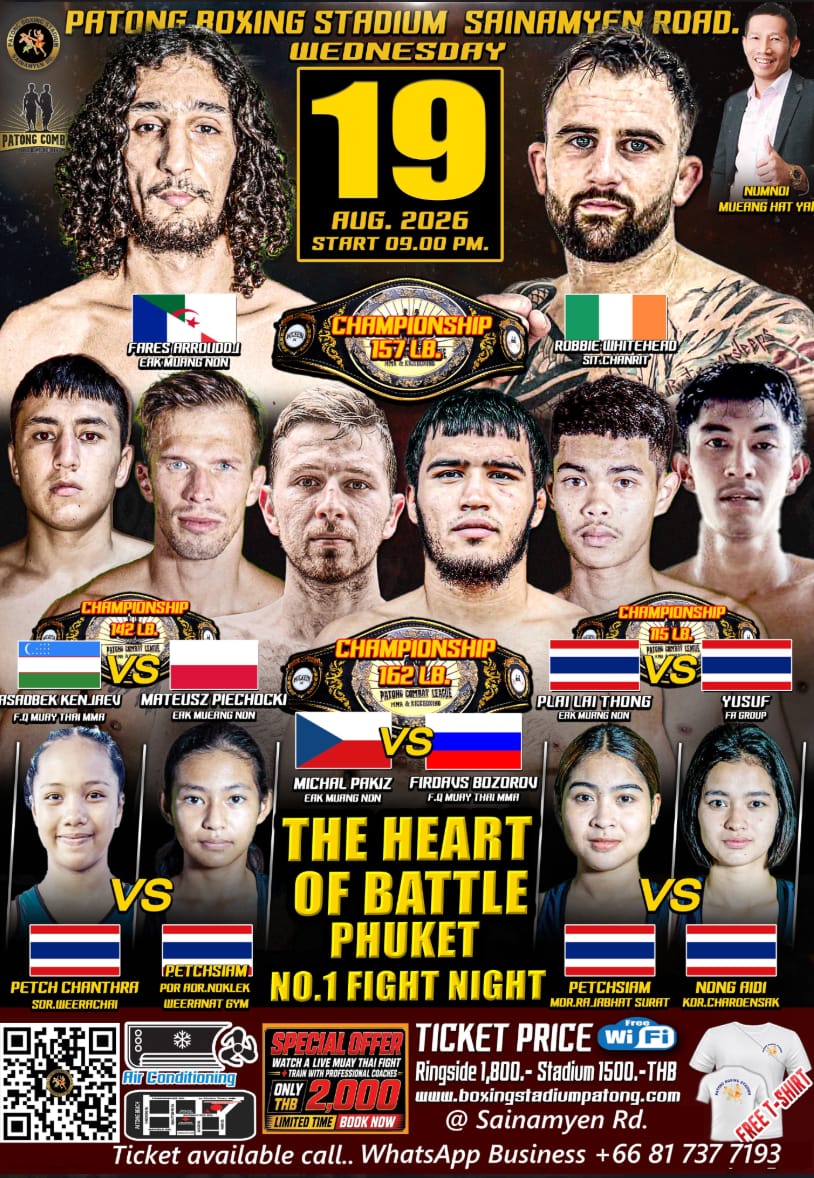 THE HEART OF BATTLE PHUKET NO.1 FIGHT NIGHT 19 AUGUST 2026 poster